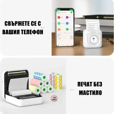 Преносим Безмастилен Принтер за Моментни Снимки MiniPrint®