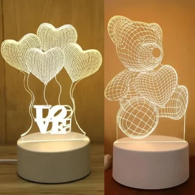 Декоративна 3D LED лампа в Топло Жълт Цвят LEDLOVE®
